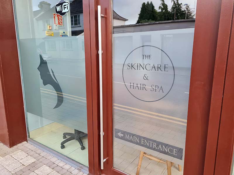 The front door of The Skincare & Hair Spa, Roscommon