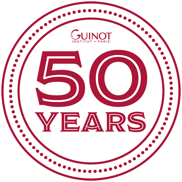 The logo for Guinot celebrating 50 years