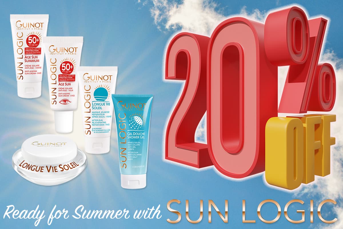 20% OFF all Guinot Sun Logic products for Summer